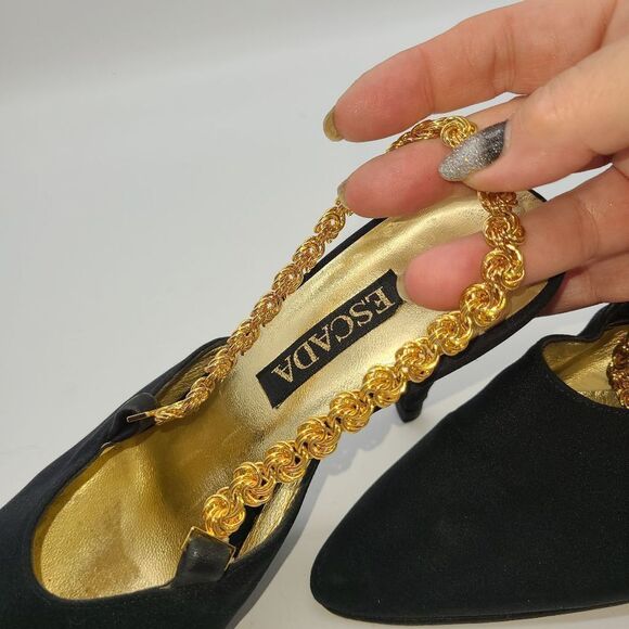 Escada Black and Gold Women's Shoes - Picture 4 of 15
